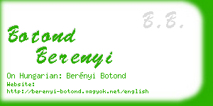 botond berenyi business card